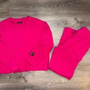 Lulu Mac pink waffle knit set